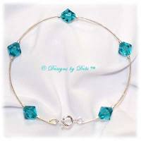 Designs by Debi Handmade Jewelry Signature Collection True Bangle Bracelet in Blue Zircon