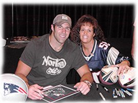 Debi with Mike Vrabel of the New England Patriots