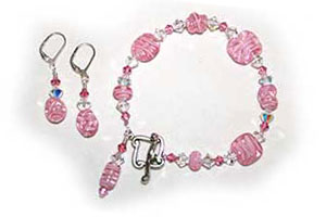 handmade jewelry pink cotton candy set