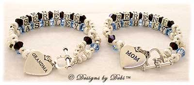 Personalized Grandmother Bracelet on Grandma Heart Charm Mother S Bracelet Grandmother S Or Nana S Bracelet