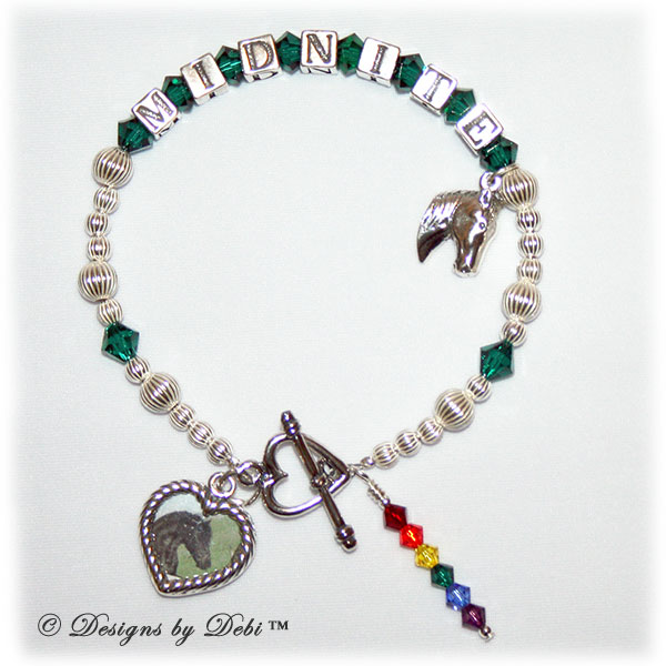 sample photo of the new Rainbow Bridge Pet Memorial Bracelet Style #2 for Horses