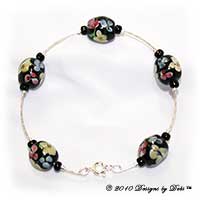 Designs by Debi Handmade Jewelry Black Multi Aloha True Bangle Bracelet